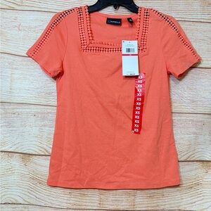 Rafaella Women's Squareneck Top Size XS‎ Orange